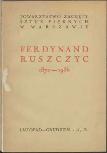Katalogas „Ferdynand Ruszczyc 1870-1936 m.“, 1937 m. 