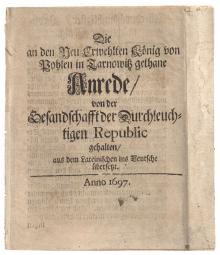 Die an den Neu Erwehlten König [...] LM-61