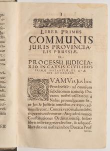 Jus Provinciale Ducatus Prussiae. [...] LM-10