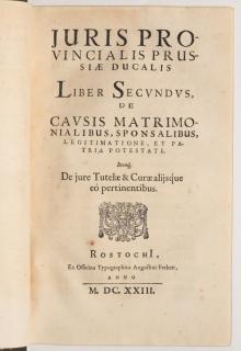 Jus Provinciale Ducatus Prussiae. [...] LM-10