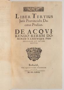 Jus Provinciale Ducatus Prussiae. [...] LM-10