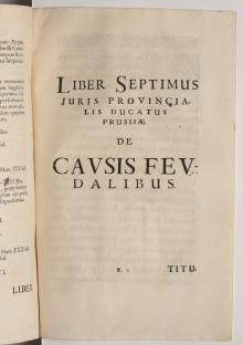 Jus Provinciale Ducatus Prussiae. [...] LM-10