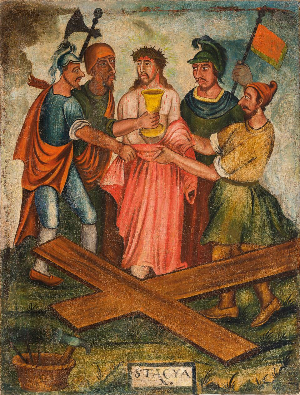 Dešimta stotis. Jėzui nuplėšiami drabužiai