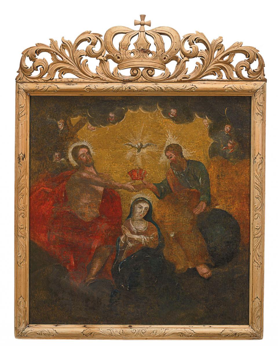 Dvipusis paveikslas Švč. Mergelės Marijos Karūnavimas ir Šv. Veronika